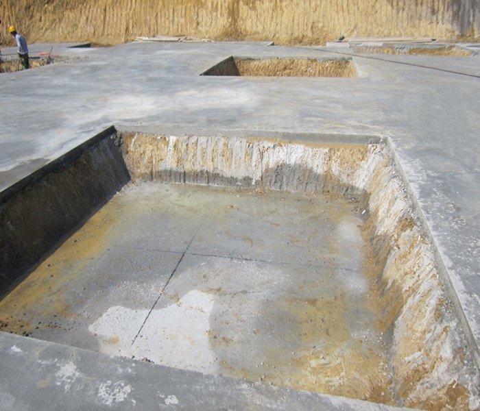 南昌市建筑設計研究院總部辦公大樓工程筏板基礎下柱墩找平、彈線